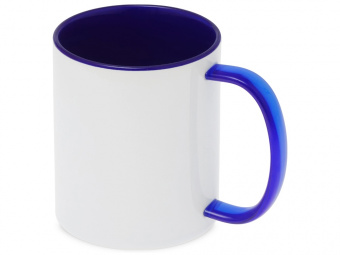 Керамическая кружка со стеклянной ручкой для сублимации Charm (белый, синий, синий)