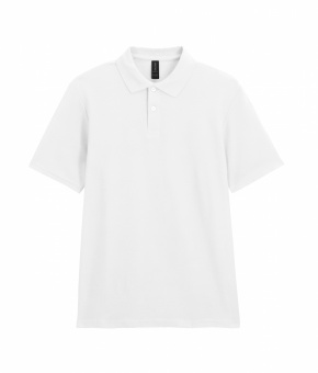 Футболка поло SOFTSTYLE ADULT DOUBLE PIQUE, БЕЛЫЙ 4XL