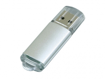 USB-флешка на 64 Гб с прозрачным колпачком (серебристый)