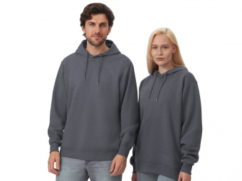 Толстовка с капюшоном оверсайз Lisbon унисекс (темно-серый)