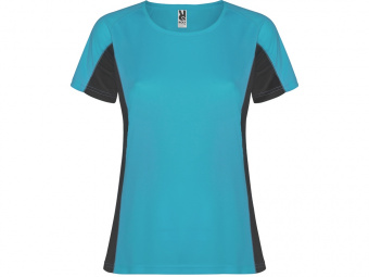 Спортивная футболка Shanghai женская (бирюзовый, графит)