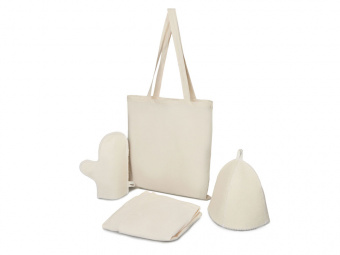 Банный набор с килтом Healing Light, мужской (белый)