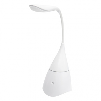 Настольная лампа с колонкой Swanny, белая Настольная лампа с колонкой Swanny, белая