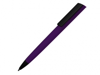 Ручка пластиковая soft-touch шариковая Taper (фиолетовый, черный)