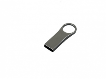 USB 2.0- флешка на 8 Гб с мини чипом, компактный дизайн с большим круглым отверстием (серебристый)