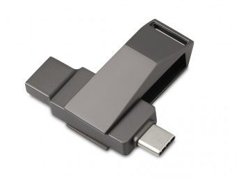 Флешка 64 ГБ USB Type-C и USB 3.0 Тесла (темно-серый)