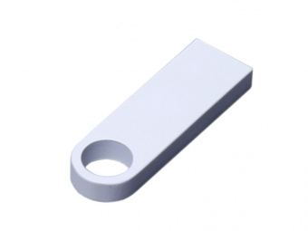 USB 3.0-флешка на 16 Гб с мини чипом и круглым отверстием (белый)
