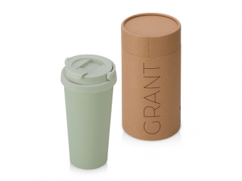 Вакуумная термокружка Grant, soft-touch, тубус (оливковый, оливковый)