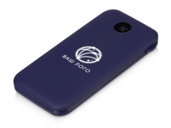 Внешний беспроводной аккумулятор с подсветкой лого Astro, soft-touch, 10000 mAh (темно-синий)