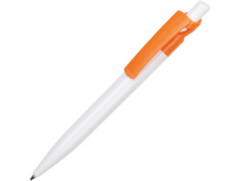 Ручка пластиковая шариковая Maxx White (оранжевый, белый)