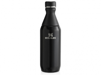 Бутылка для воды Stanley All Day Slim объемом 350 мл - черный глянцевый (черный)