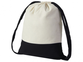 Рюкзак-мешок Cotton из хлопка, 170 г/м2 (натуральный, черный)