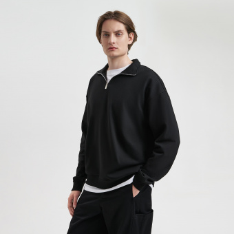 Толстовка на молнии унисекс FLOW, черная, размер XL/2XL