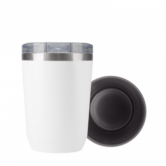 Термокружка вакуумная с керамическим покрытием Арктик, белый/серый