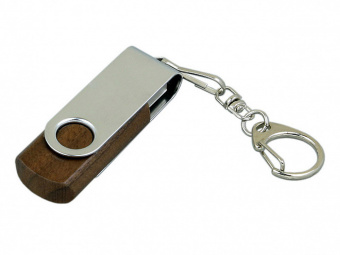 USB 2.0- флешка промо на 8 Гб с поворотным механизмом (коричневый, серебристый)