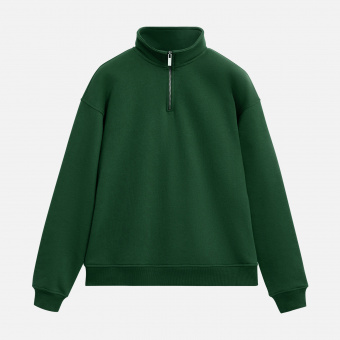 Толстовка на молнии унисекс FLOW, зеленая, размер XL/2XL