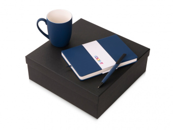 Подарочный набор COLOR IT c блокнотом, ручкой и кружкой (темно-синий, темно-синий, темно-синий)