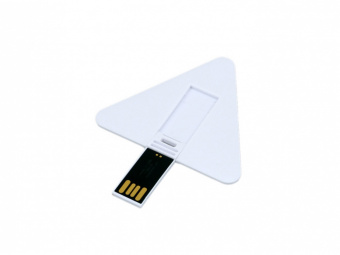 USB 2.0- флешка на 64 Гб в виде пластиковой карточки треугольной формы (белый)