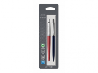 Набор Parker Jotter London: ручка гелевая, ручка шариковая (красный, синий, серебристый)