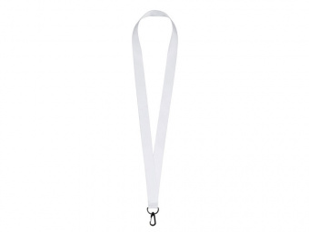 Ланъярд под сублимацию с карабином, 2 см (белый, черный)