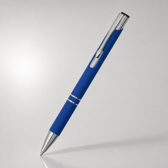Ручка металлическая шариковая C1 soft-touch (синий)