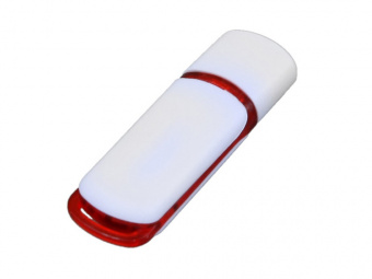 USB-флешка на 64 Гб с цветными вставками (красный, белый)