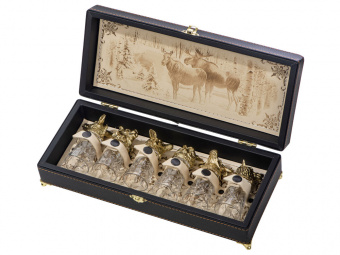 Подарочный набор Русская охота (прозрачный, золотистый, темно-коричневый)