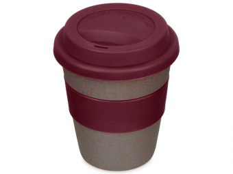 Стакан из бамбукового волокна Café (бургунди, серый)