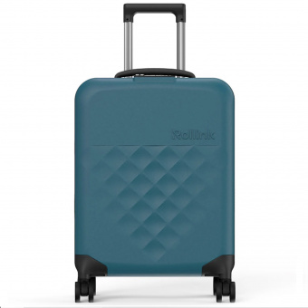 Чемодан складной Rollink Vega 360 55x40x20 см, 4 колеса, сине-зеленый