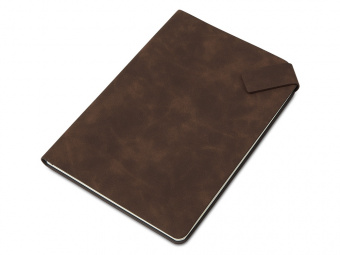Блокнот А5 с магнитным клапаном в гибкой обложке Chaplin (шоколад)
