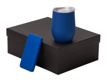 Подарочный набор COLOR IT с термокружкой и повербанком (синий)