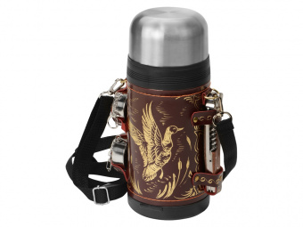 Термос в чехле (черный, серебристый, бордовый)