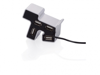 USB Hub Dog (черный, серебристый)