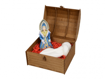 Подарочный набор Новогоднее настроение: кукла-снегурочка, варежки (синий, белый)