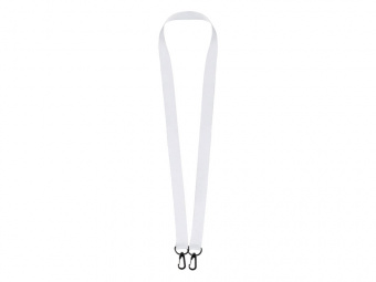 Ланъярд под сублимацию с 2-мя карабинами, 2 см (белый, черный)