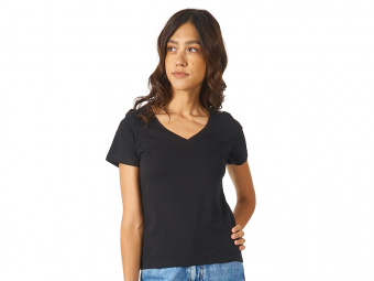 Футболка Heavy Super Club женская с V-образным вырезом (черный)