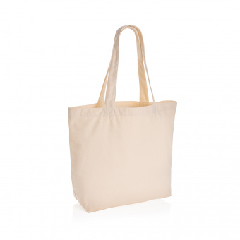 Сумка-шоппер Impact из переработанного неокрашенного канваса AWARE™ с карманом, 240 г/м²