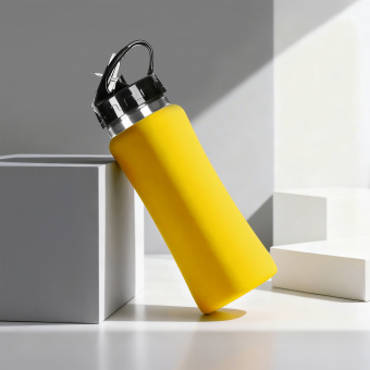 Бутылка для воды Bottle C1, сталь, soft touch, 600 мл (желтый)