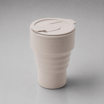 Силиконовый складной стакан GoCup (бежевый)