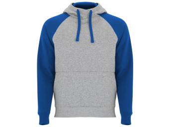 Толстовка с капюшоном Badet мужская (серый меланж, синий)