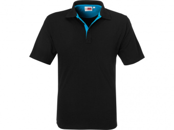 Рубашка поло Solo мужская (аква, черный)